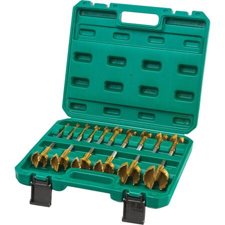 Grizzly Pro Titanium Coated Hex Shank Forstner Bit Set, 16 Pc. 1/4" - 2-1/8" T33695