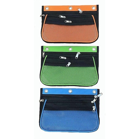 Charles Leonard Expanding Pencil Pouch, 3 Pocket, 10.25in.W x 7.25in.H, Assorted 76365ST