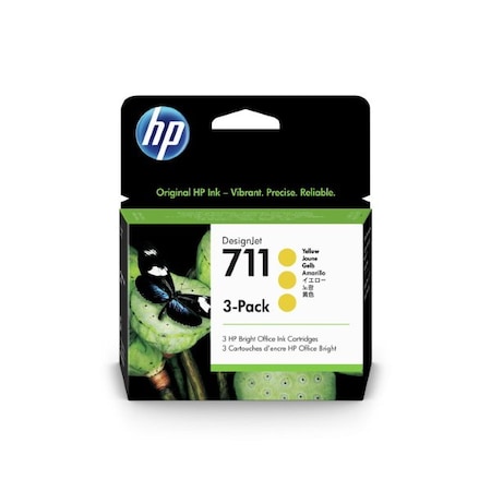 Hp 711 (CZ136A) 3-Pack Yellow Original Ink Cartridges (3 x 29 ml) CZ136A