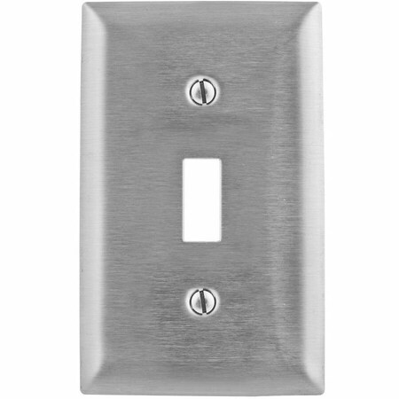 Hubbell Wiring Device-Kellems Wallplates and Boxes, Metallic Plates, 1- Gang, 1) Toggle Opening, 430 Stainless Steel SS1L