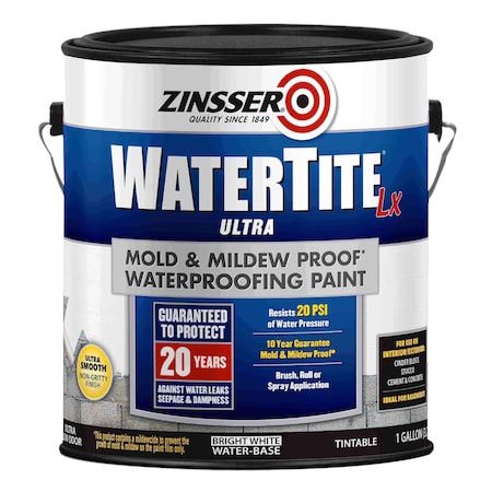 Zinsser 1 Gal. Mold and Mildew-Proof White Water Based Waterproofing Paint 270267