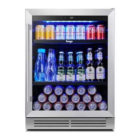 Homeroots 32in X 24in Silver Stainless Steel Single Compartment Can Beverage Refrigerator 720635