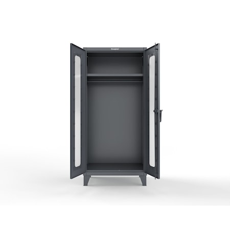 Strong Hold 12 GA Industrial Clear View Uniform Cabinet with Hanger Rod 36-LD-WR-241