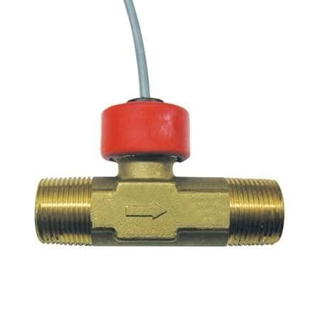 Omega Flow Meter, Liquid (Water), 1.1 GPM to 41.6 GPM, 1 ", NPT Male, 3 %, Amplified Square Wave, Brass, FTB372