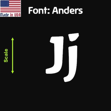 Aacc Self-Adhesive Vinyl Letter: J, Scale: 4.5 in. Color: White Font: Anders by, 24PK AACC-Anders-UJ-White-I4.5x24
