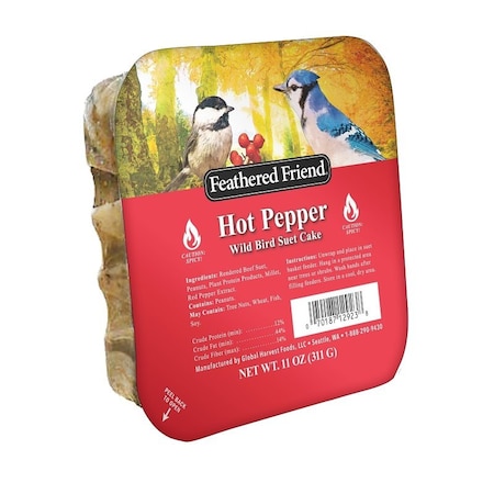 Feathered Friend Wild Bird Food, Suet, Hot Pepper, 11 oz 14377