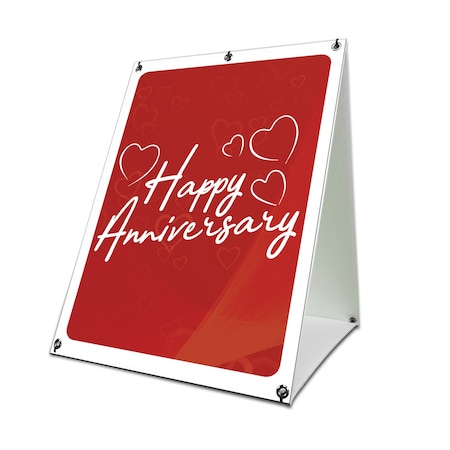 Signmission Happy Anniversary, 36 Inch x 24 Inch A-frame Yard Sign, Coroplast Yard Sign SBC-2436-30389
