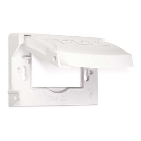 Bell 1-Gang Horizontal or Vertical Weatherproof Universal Device Flip Lid Covers White MX1250W