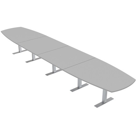 Skutchi Designs Arc Boat Conference Table With Power, 48 in W, 216 in L HAR-ABOT-48X216-T-U779-NA