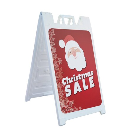 Signmission Christmas Sale, A-Frame & 2 Sign Inserts, Heavy-Duty Plastic Frame SBHD-C-2436-30362