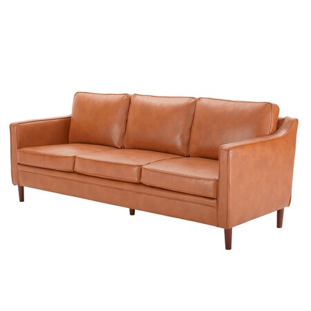 Homeroots Brown Faux Leather Modern Modular Sofa 473324
