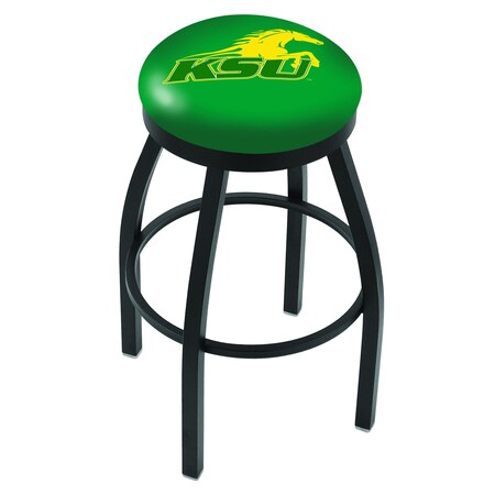 Holland Bar Stool Co 25" Blk Wrinkle Kentucky State University Swivel Bar Stool, Accent Ring L8B2B25KYStUn