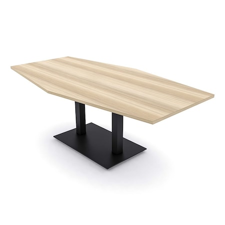 Skutchi Designs Hexagon Conference Table With Power Unit, 48 in W, 84 in L, Brown HAR-HEX.IR-48X84-DOU.BK-K525-NA