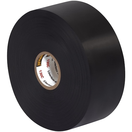 Scotch 1 1/2in x 30ft Black Linerless Rubber Splicing Tape 130C, 12PK T966130C