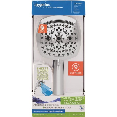 Oxygenics Contour 9-Spray 1.8 GPM Handheld Showerhead Chrome 87177