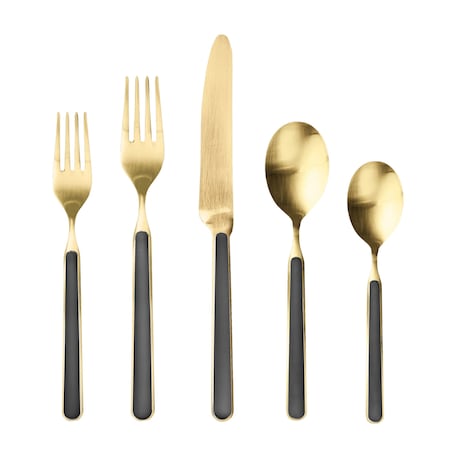 Mepra Fantasia Ice Gold Flatware Set - 5 Pieces - Black 10N622005OI