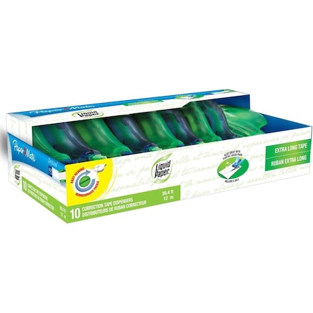 Paper Mate DryLine Correction Tape Non-Refillable 1/5'' x 472'' 10/Pack 6137406