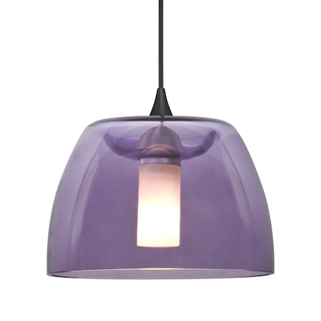 Besa Lighting Besa Spur Pendant, Plum, Black Finish, 1x 35W MAX GY6.35 Base 1XT-SPURPL-BK