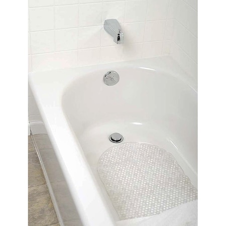 Zenna Home Bath Mat, 27-1/2 in L, 15.7 in W, Vinyl, Clear 80KK04