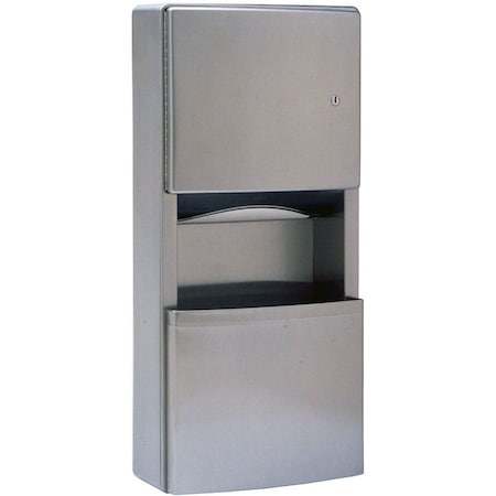 Bobrick Surface Mounted Dispenser/3gal. Waste W/TowelMate & LinerMate, SS B43699
