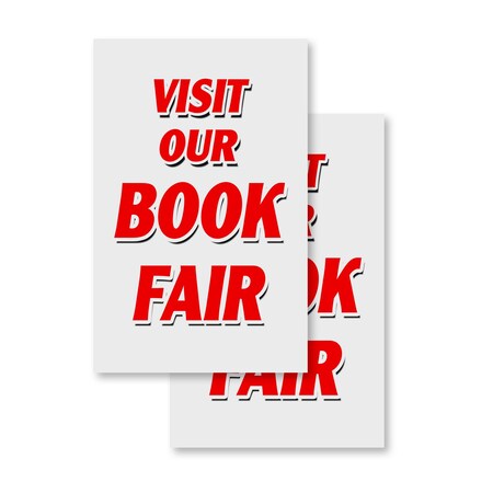Signmission Visit Our Book Fair, Vinyl Decals Only 24 Inch x 36 Inch, Vinyl Decal, 2PK DSB-2436-2PACK-Visit Our Book Fair
