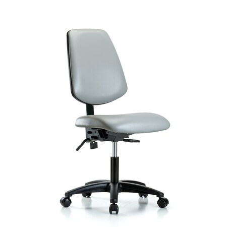 Blue Ridge Ergonomics Desk Chair No Arms, 18" to 23" Height, Vinyl, Dove BR-VDHCH-MB-RG-T1-A0-RC-8567