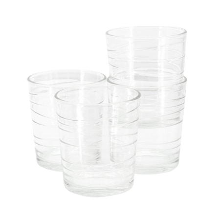 Gibson Home 4 Piece 13.5 Ounce Swirl Double Old-Fashioned Glassware Set 141402.04