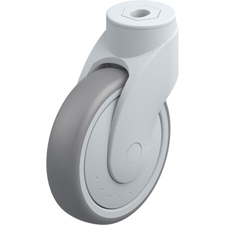 Blickle Kingpin Swivel Caster, TPR, 5", 240 lb., Gry LWG-TPA 126KF