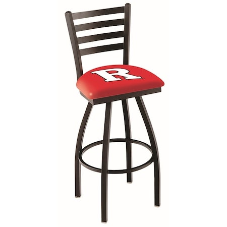 Holland Bar Stool Co 30" Blk Wrinkle Rutgers Swivel Bar Stool, Ladder Back L01430Rutger