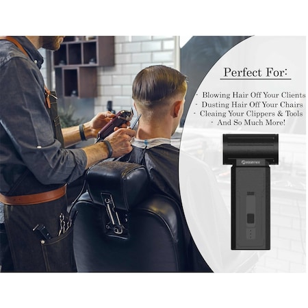 Booster Fans Barber Shop Mini Cordless Handheld Electric Air Blower for Hair Cuts 120 MPH Turbo Speed Fan (Black) 805364