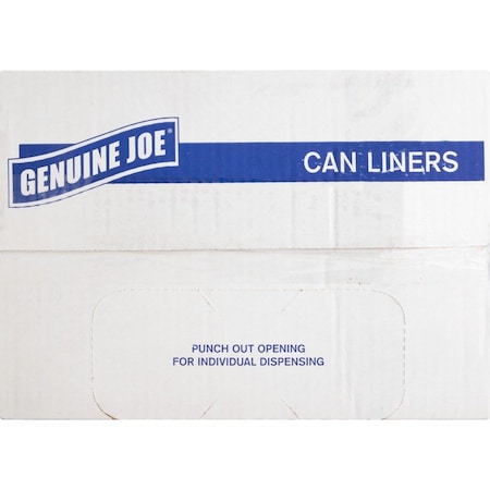 Genuine Joe 10 gal Small, 0.60 mil (15 Micron), Clear, 500 PK GJO01010