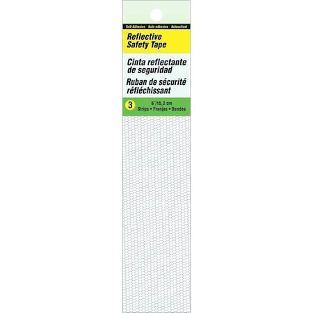 Hy-Ko Reflective Safety Tape, 6 in L, White TP-3WH