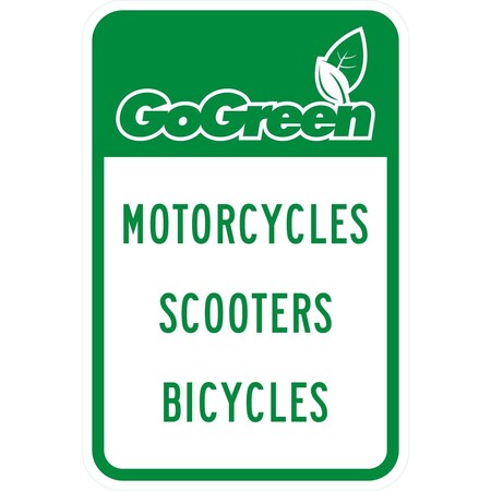 Lyle Go Green Motorcycles Scooters Bicycles, 12x18, High Intensity Prismatic, White G-4421-HI_12x18