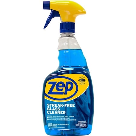 Zep Liquid Glass Cleaner, Blue, Pleasant, Jug, 12 PK ZU112032