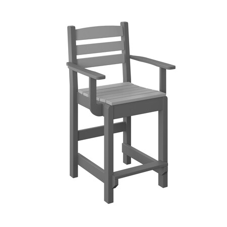 Polybird DINING CAPTAIN CHAIR "COUNTER HEIGHT". LIGHT GRAY AND CHARCOAL POLYBIRD P11-C