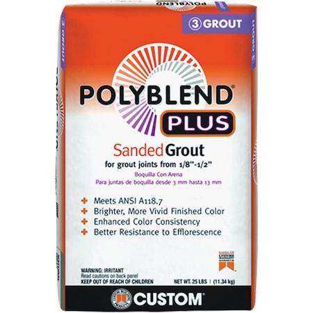 Custom Building Products PolyBlend PLUS 25 Lb. Bright Wht Sanded Tile Grout PBPG38125