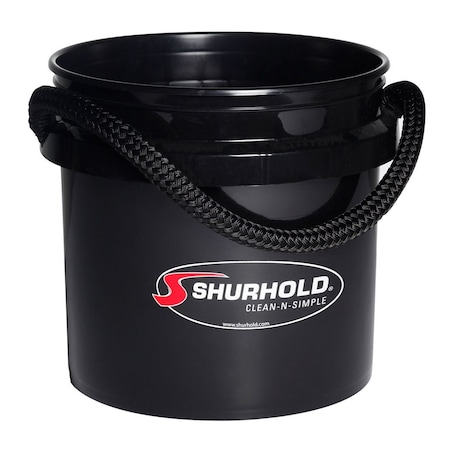 Shurhold World's Best Rope Handle Bucket, 3.5 Gallon, Black 2432
