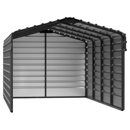 Arrow Storage Products 10 x 20 x 7 ft Charcoal Steel Carport with 3 Wall Kits CPHC102007ECL3