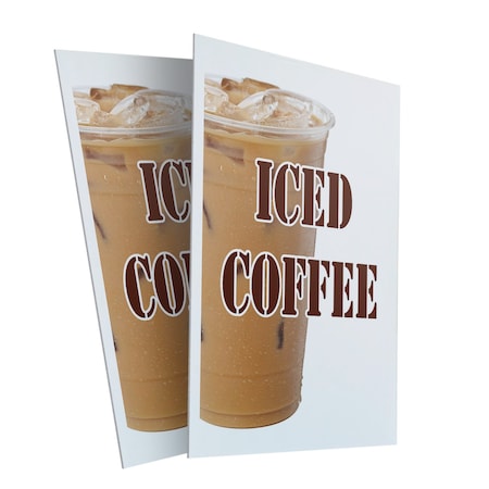 Signmission Iced Coffee, Plastic Signs Only 24 Inch x 36 Inch, Corrugated Plastic, 2PK CSB-2436-2PACK-Iced Coffee