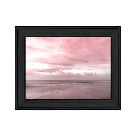 Homeroots Pink Beach Emotions Black Framed Print Wall Art 530024