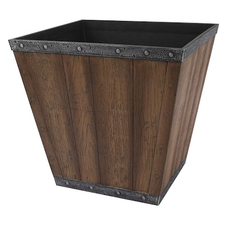 Landscapers Select Square Whiskey Barrel Planter, 13-1/4 in H, 14-1/2 In W, Square, High-Density Resin S161015-12064-B