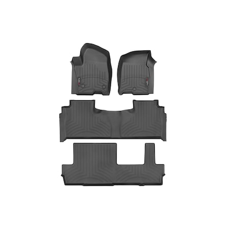 Weathertech Black, Front, rear, and rear Floorliners 441632-1-2-6