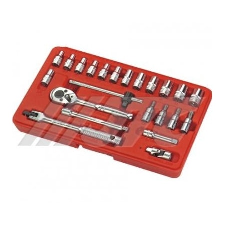 Jtc Auto Tools Complete 1/4 in Drive Socket Set, 23 Pieces, 6-Point H223B