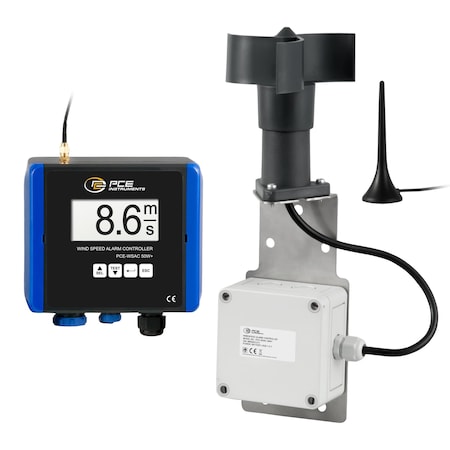 Pce Instruments Wind speed indicator, 1-50 m/s with 4-20 mA, pulse output and 110-230V AC display PCE-WSAC 50W+ 230