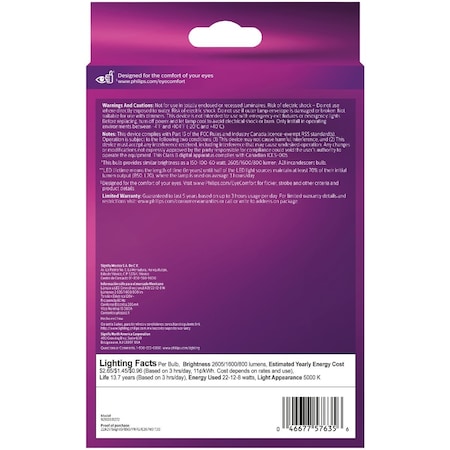 Signify BrightDial 150/100/60W Equivalent Daylight A21 Medium LED Light Bulb 576355