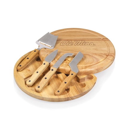 Picnic Time Family Of Brands NCAA Ole Miss Rebels Circo Cheese Board and Knife Set - Charcuterie Board Set 854-00-505-373-0