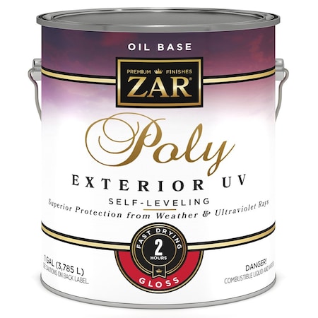Zar Poly Uv Gal UGL Clear Zar, Poly UV Exterior Oil-Based Ultraviolet Polyurethane Finish, Gloss 34013