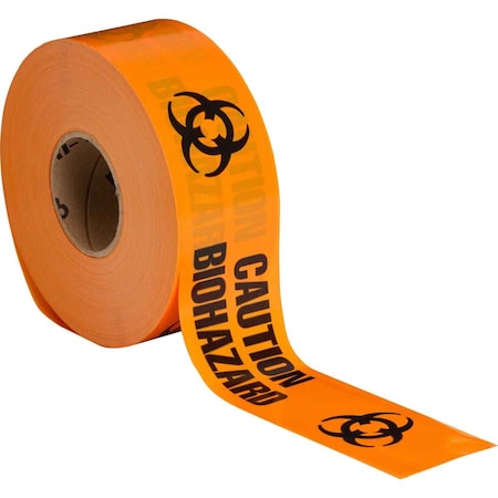 Brady Caution Barricade Tape, Black on Orange, Roll of 1000 Feet 91448