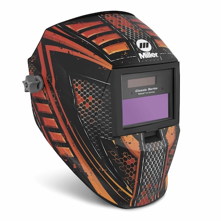 Miller Electric Welding Helmet, Black/Orange/Red/Yellow 291189