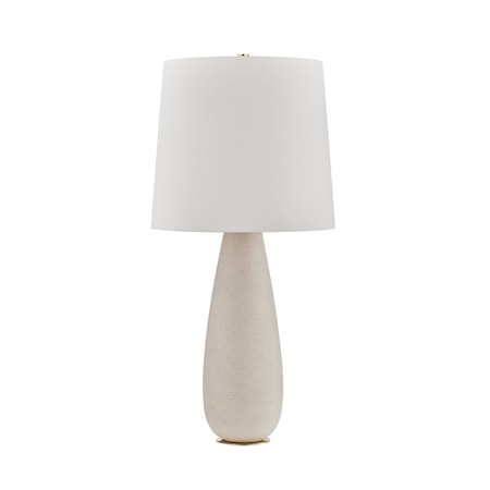 Hudson Valley Lighting Neelytown 1 Light Table Lamp in Aged Brass/Ceramic Textured Edgecomb Finish L1434-AGB/CTE